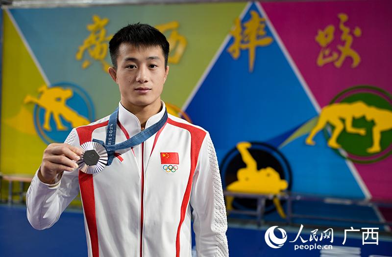 廣西摔跤運動員曹利國。人民網 雷琦竣攝